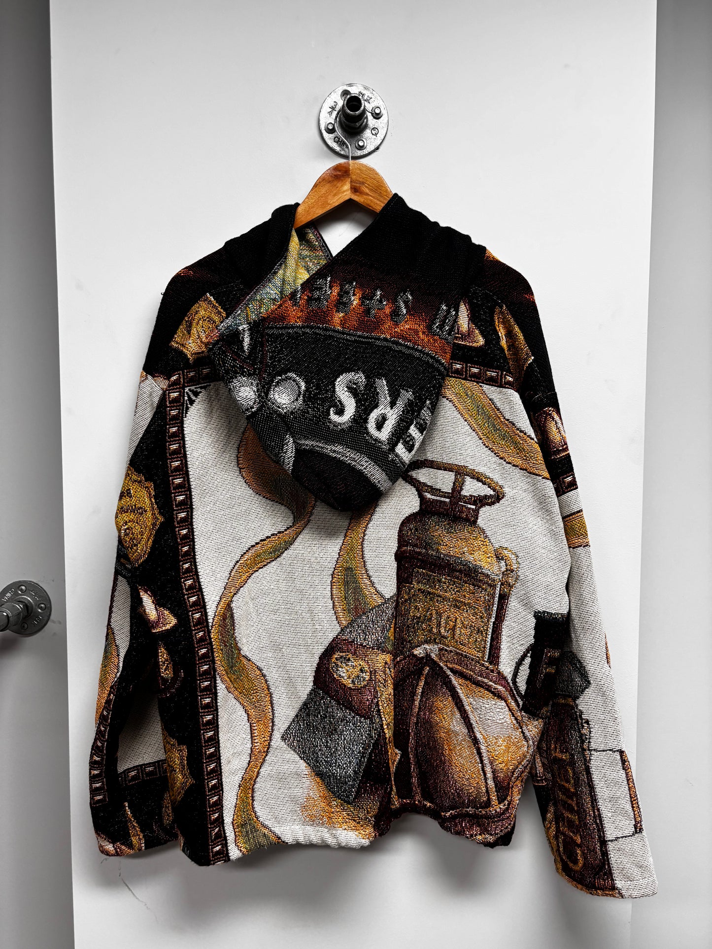 UPCYCLED ORANGE COUNTY CHOPPERS RUG HOODIE (XL)