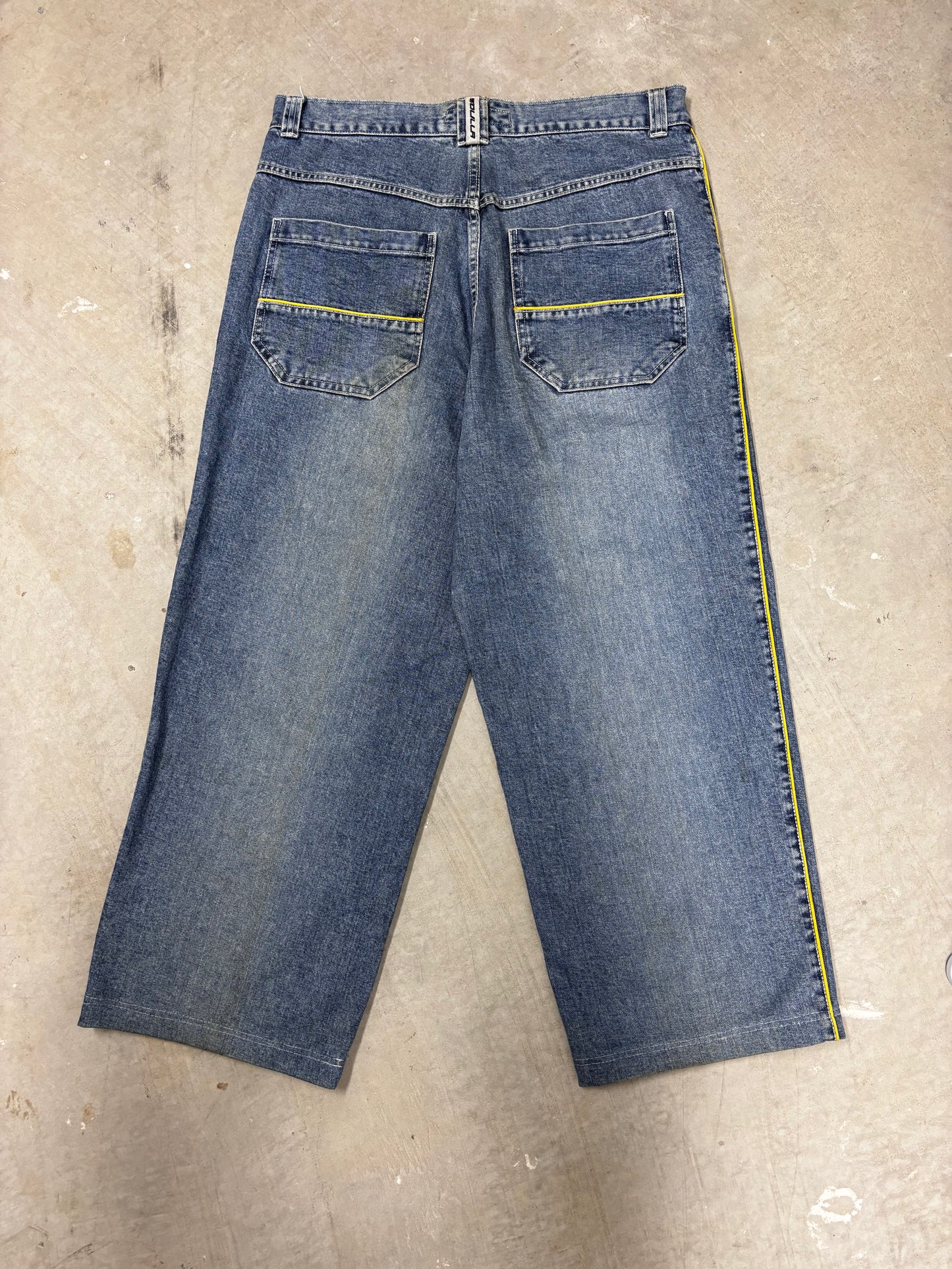 VINTAGE BAGGY LINED DENIM JEANS (37")