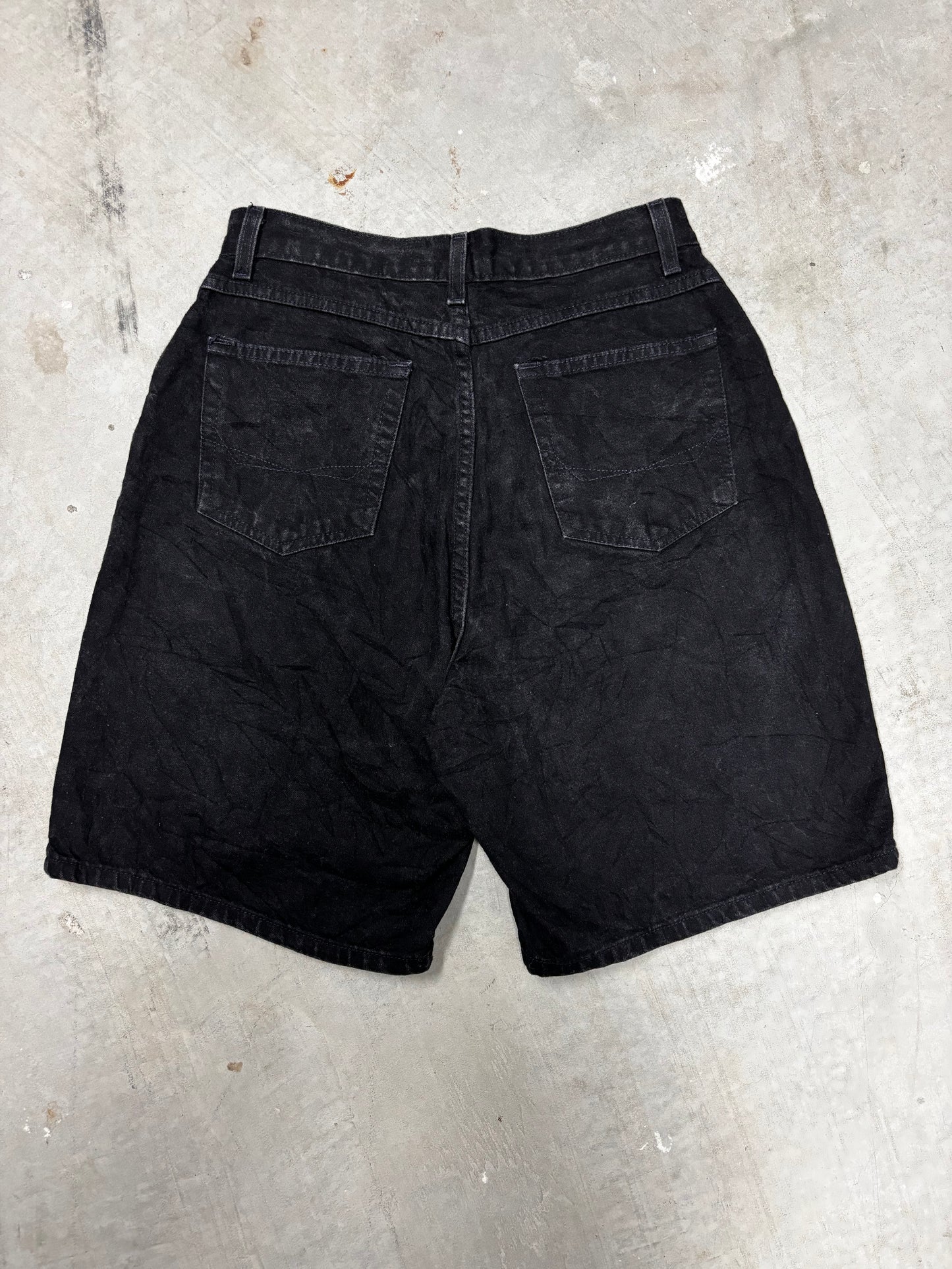 VINTAGE BLACK DENIM JORTS (30")