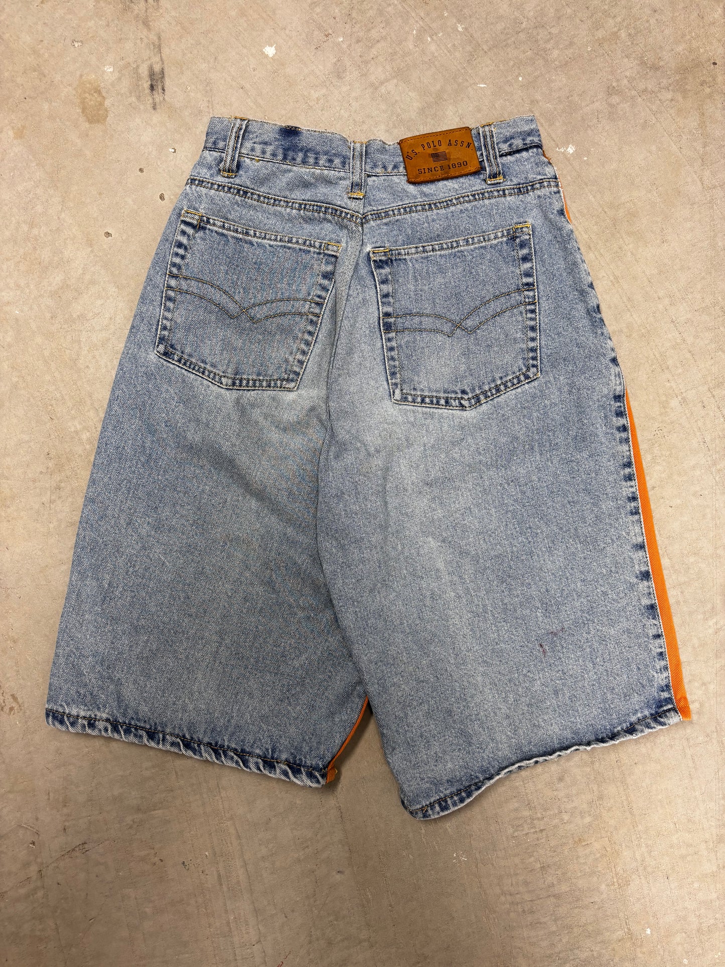 VINTAGE REWORKED BUGLE BOY US POLO ASSN JORTS (25")