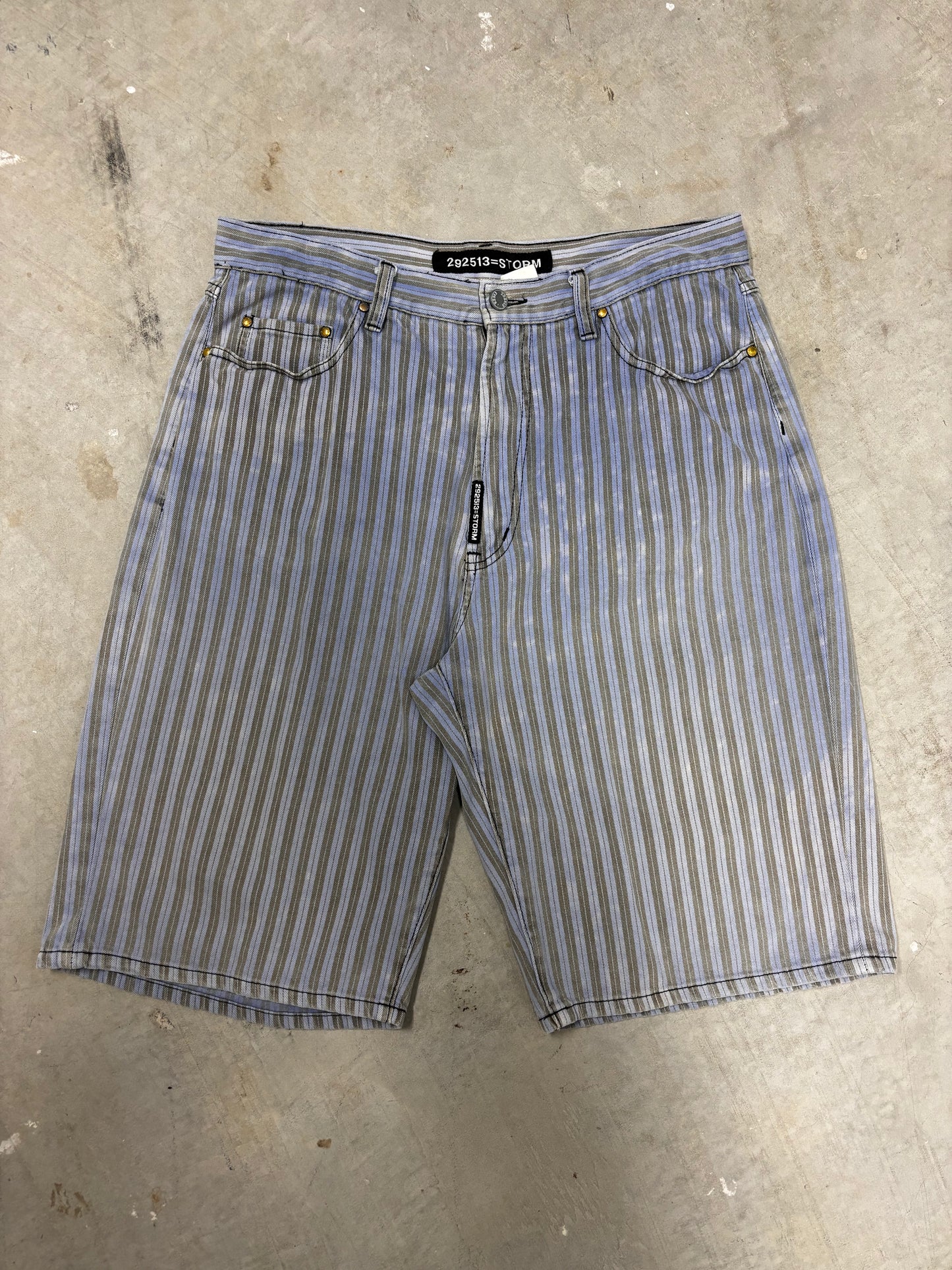 VINTAGE STORM STRIPED JORTS (34")