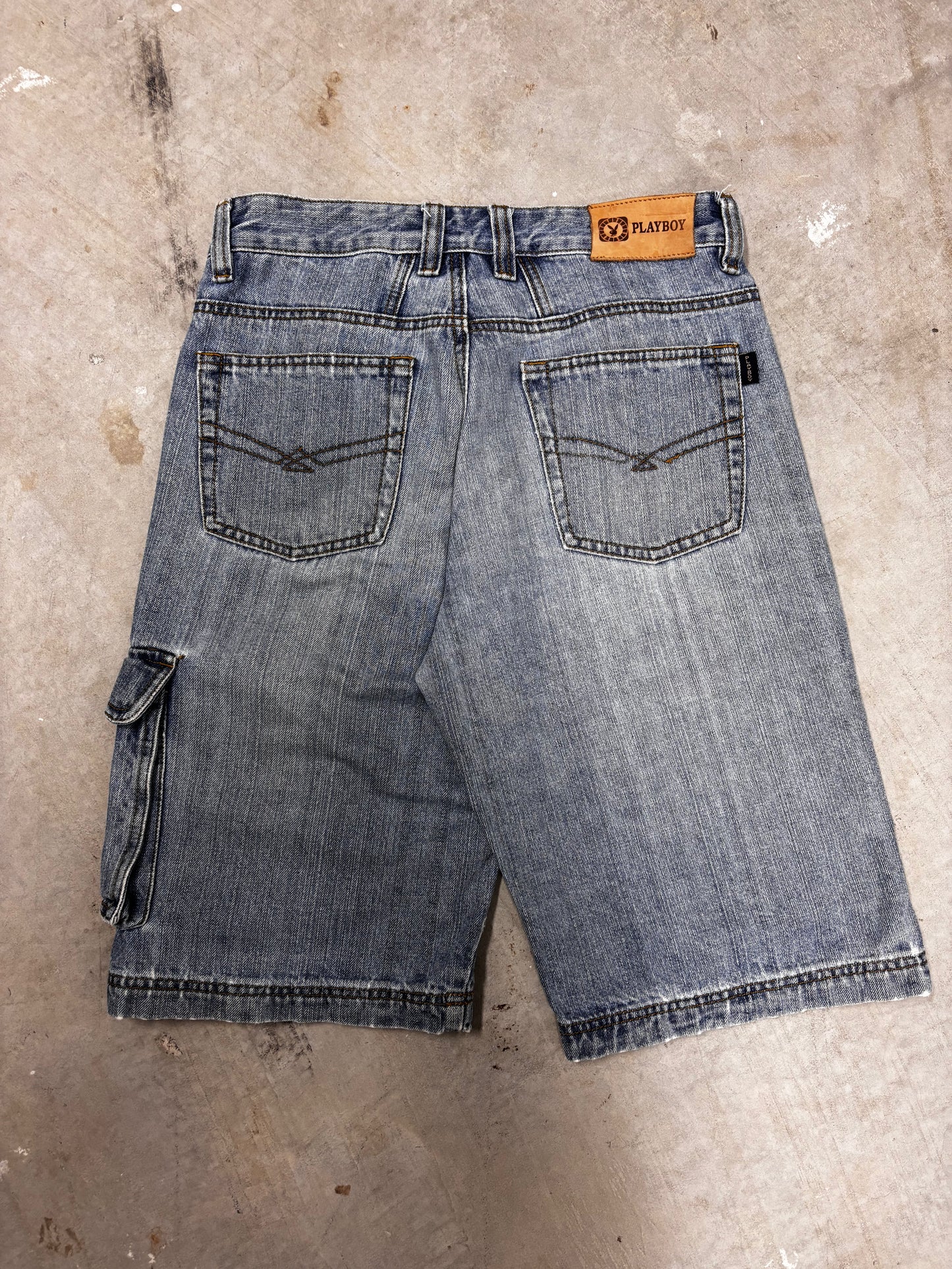 VINTAGE PLAYBOY EMBROIDED JORTS (30")