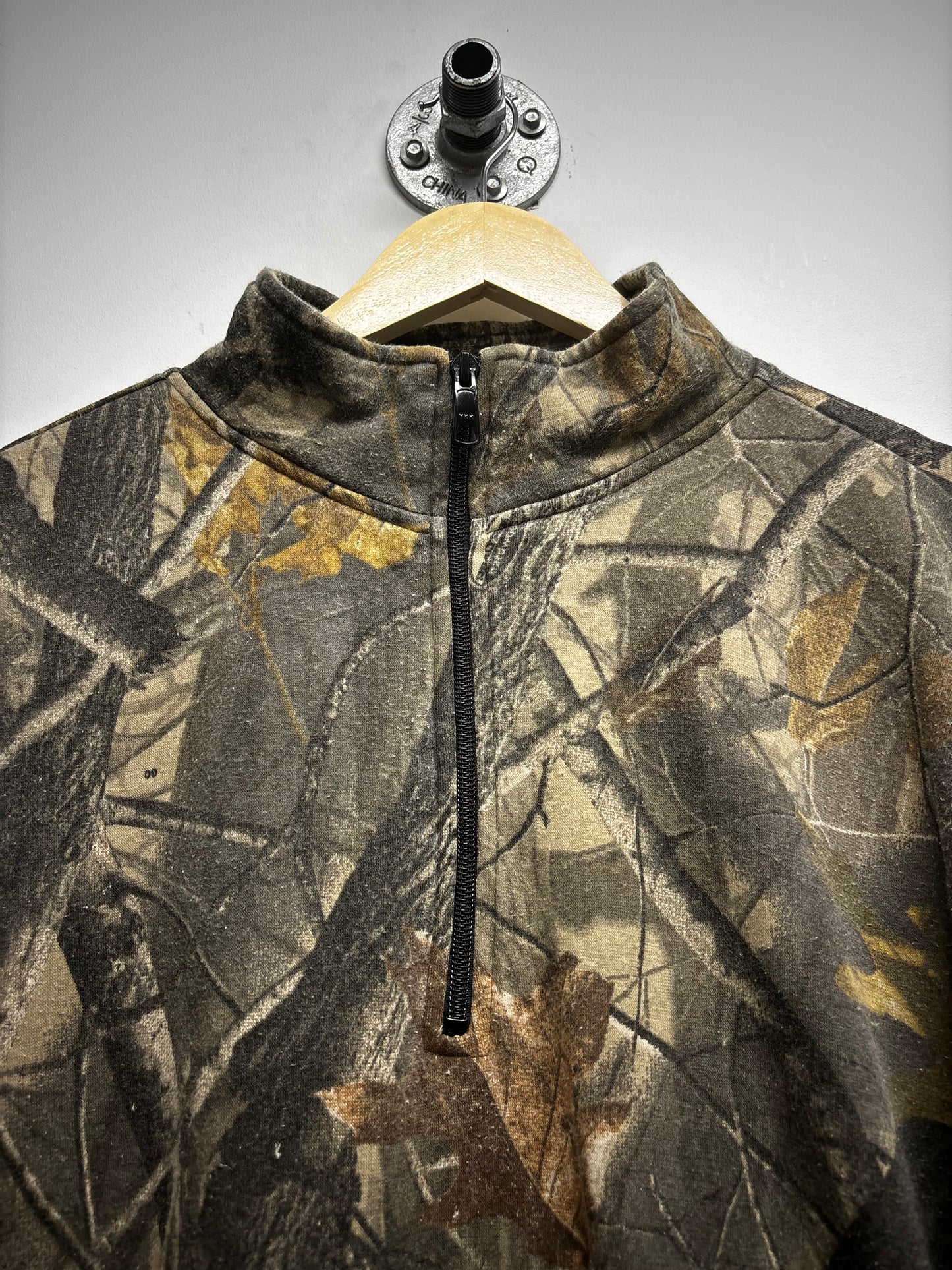 VINTAGE REAL TREE QUARTER ZIP JUMPER (L)