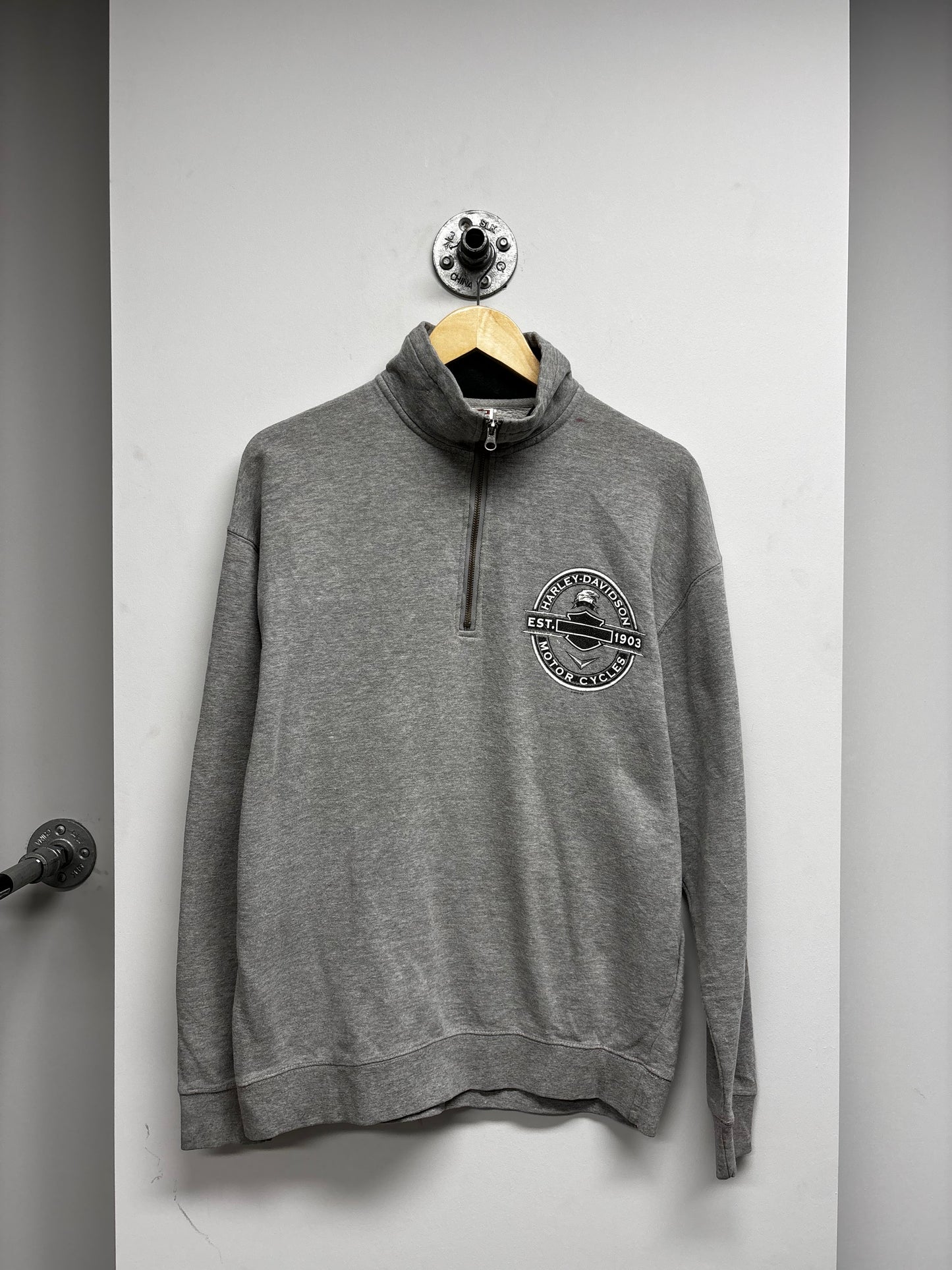 VINTAGE HARLEY DAVIDSON QUARTER ZIP JUMPER (M)