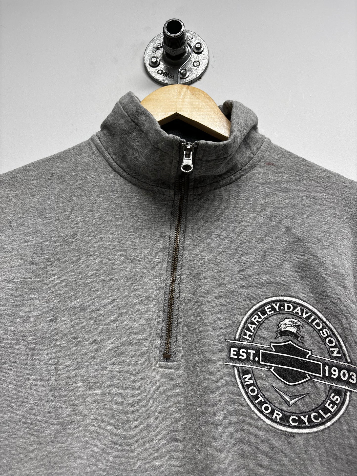 VINTAGE HARLEY DAVIDSON QUARTER ZIP JUMPER (M)