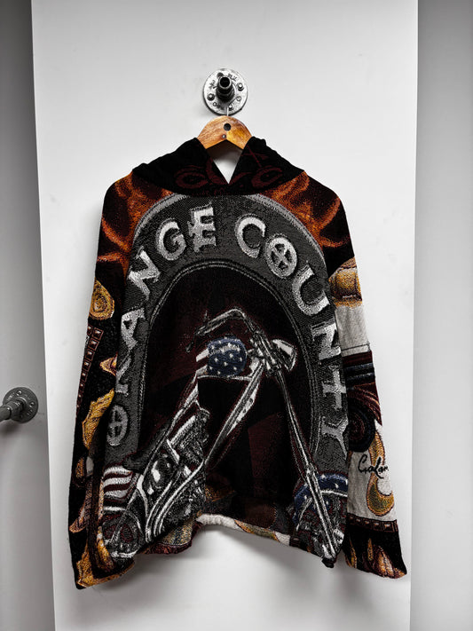 UPCYCLED ORANGE COUNTY CHOPPERS RUG HOODIE (XL)
