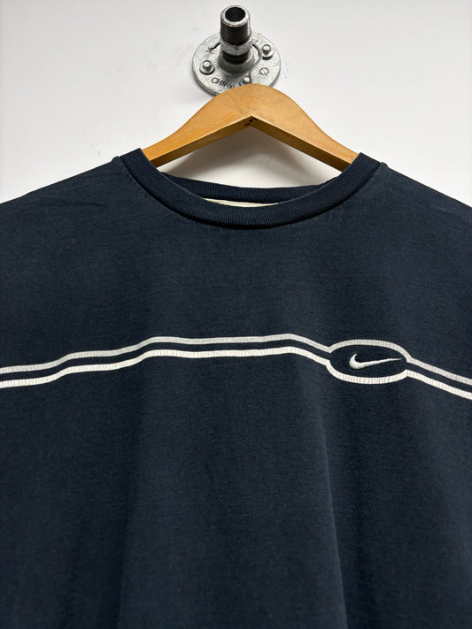 VINTAGE NIKE SWOOSH STRIPPED TSHIRT (M)