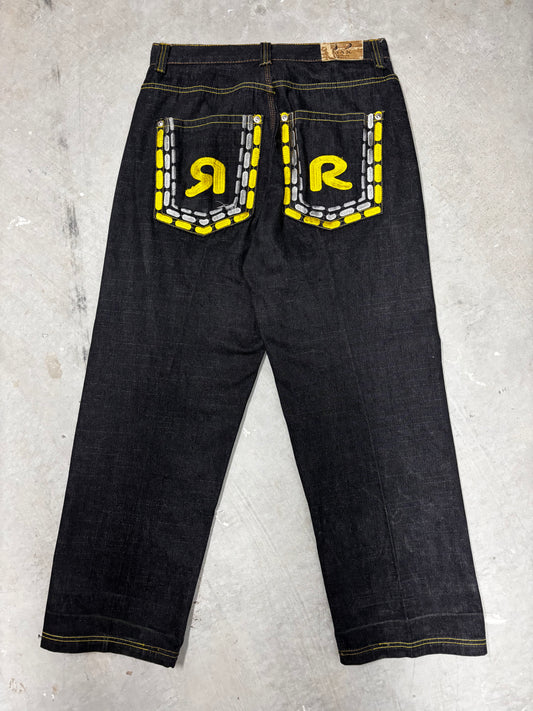 VINTAGE ROCAWEAR EMBROIDED JEANS (34")